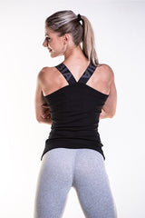 NEBBIA Black Rib Tank Top 243