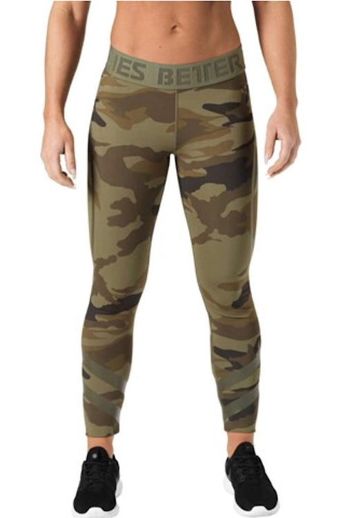 Better Bodies Dark Green Camo Chelsea Tights