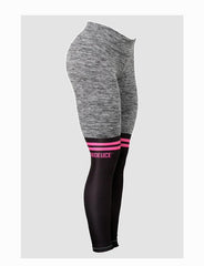 Six Deuce Knee Sox Rough Grey with Pink Horizontal Stripes