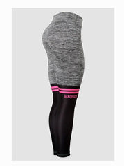 Six Deuce Knee Sox Rough Grey with Pink Horizontal Stripes