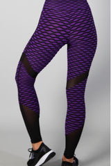 Equilibrium Purple Jacquard Leggings L7008
