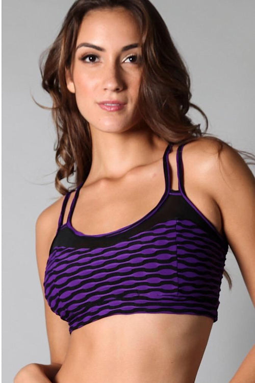 Equilibrium Purple Jacquard Bra Top T443