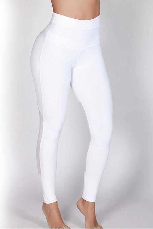 Protokolo High-Waisted White Leggings 2941