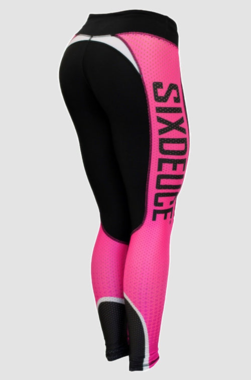 Six Deuce Mesh-Tech Pink Beat Mode Fitness Leggings