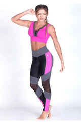 Protokolo Fuchsia-Gray Bra Top 4075-1