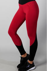 Equilibrium Burgundy/Black Mesh Leggings L7025