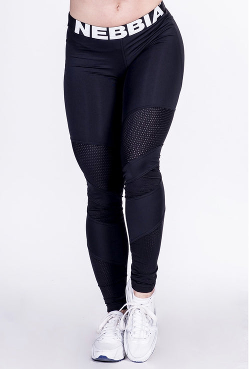NEBBIA Black Network Leggings 284