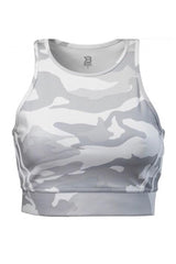 Better Bodies White Camo Chelsea Halter Top