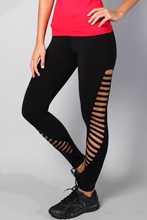 Equilibrium Black Laser Leggings L782