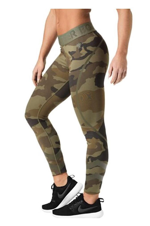 Better Bodies Dark Green Camo Chelsea Tights