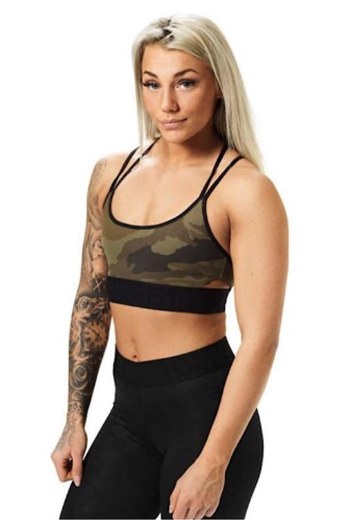 Better Bodies Dark Green Camo Astoria Sports Bra