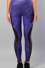 Equilibrium Purple Palm Leggings L7005