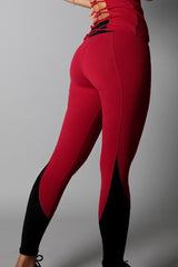 Equilibrium Burgundy/Black Mesh Leggings L7025