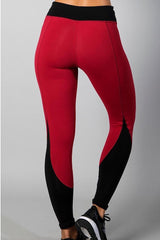Equilibrium Burgundy/Black Mesh Leggings L7025