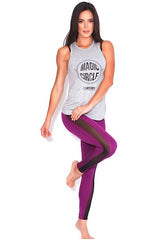 Protokolo High-Waisted Wine Slash Leggings