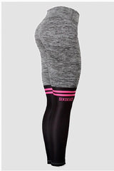 Six Deuce Knee Sox Rough Grey with Pink Horizontal Stripes