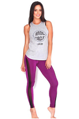 Protokolo High-Waisted Wine Slash Leggings